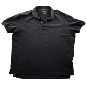 Eddie Bauer Mens Polo Shirt Size XL Classic Short Sleeve Pullover Black Casual